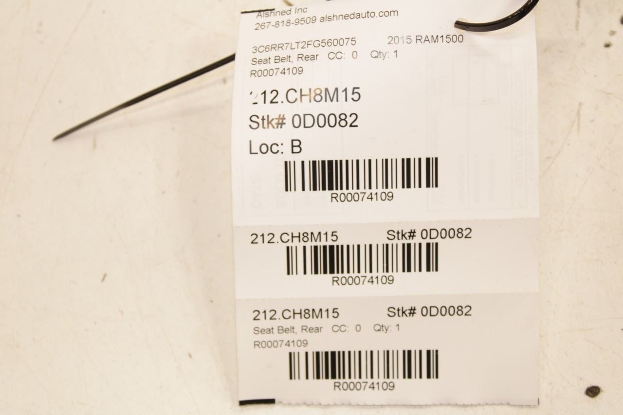 13-19 Ram 1500 Big Horn Crew Cab Rear Driver LH Side 2nd Row Seat Belt Retractor - Alshned Auto Parts