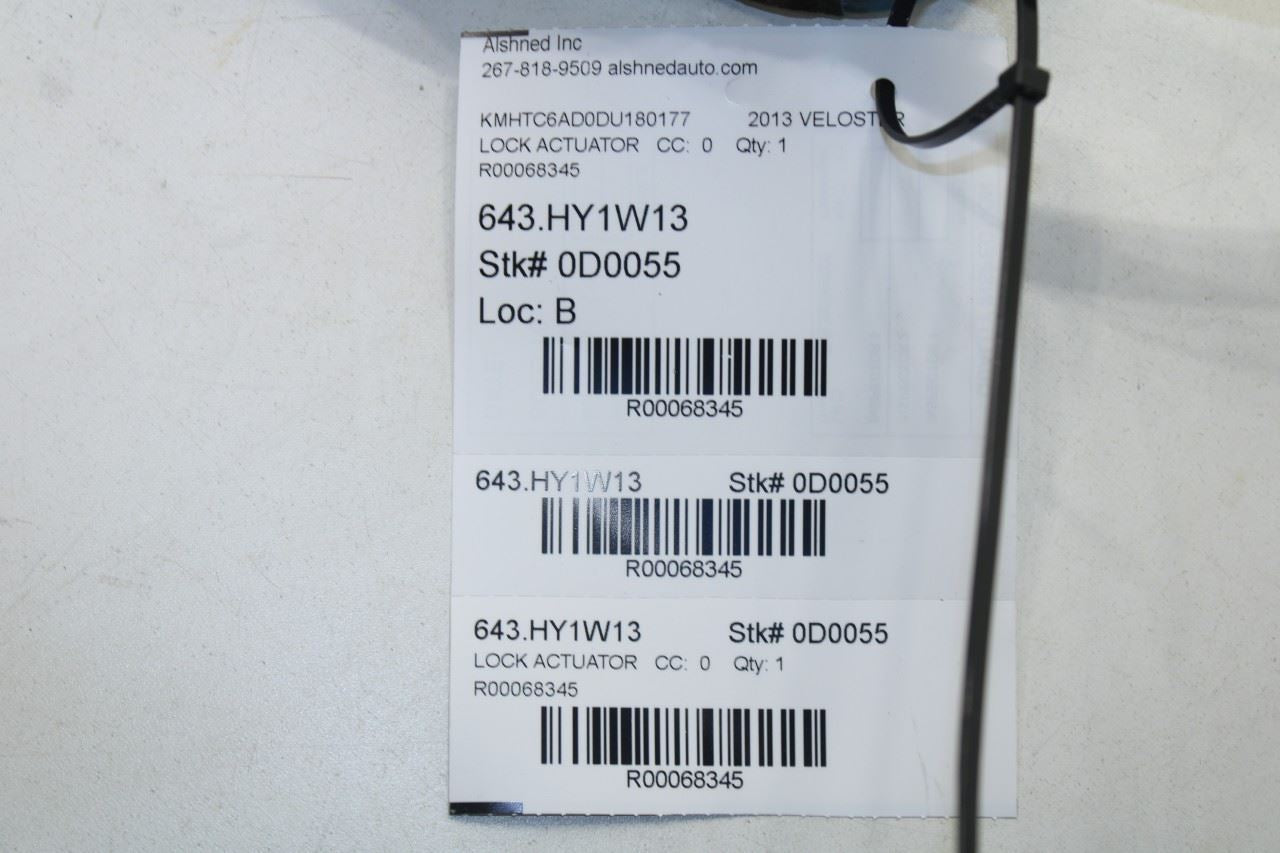 2011-2017 Hyundai Veloster Base Front Left Door Lock Latch Actuator 81310-2V010 - Alshned Auto Parts