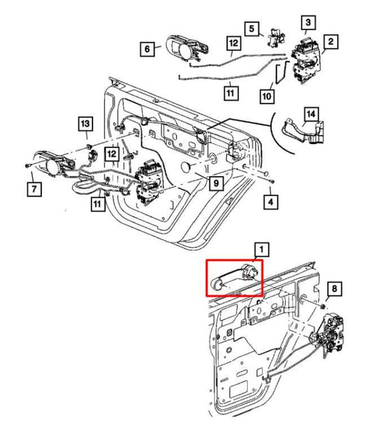 07-18 Jeep Wrangler Front and Rear RH and LH Door Exterior Handle Set 4589164AI - Alshned Auto Parts
