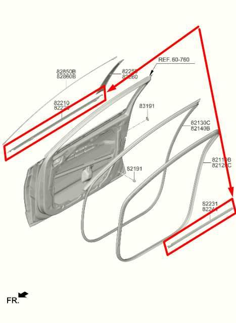 20-23 Hyundai Sonata SE FR RH Door Belt Inner Outer Molding Weatherstrip *ReaD* - Alshned Auto Parts