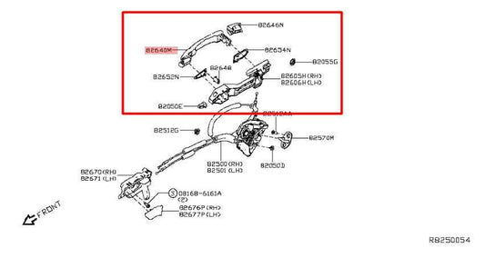 2019-24 Nissan Altima 2.5 SL Rear Left Side Door Exterior Handle 82640-6CA0A OEM - Alshned Auto Parts
