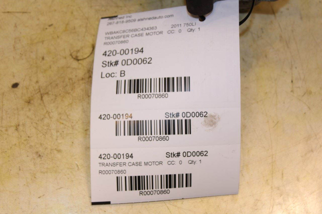 11-15 BMW 750Li xDrive 4.4L Longitudinal Torque Transfer Case Motor 27607619778 - Alshned Auto Parts