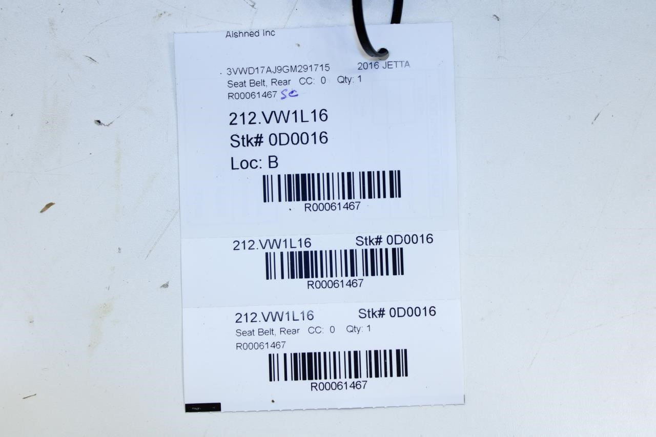 11-18 Volkswagen Jetta Rear Center LH 2nd Row Seat Belt Buckle 5C6857739RAA OEM - Alshned Auto Parts