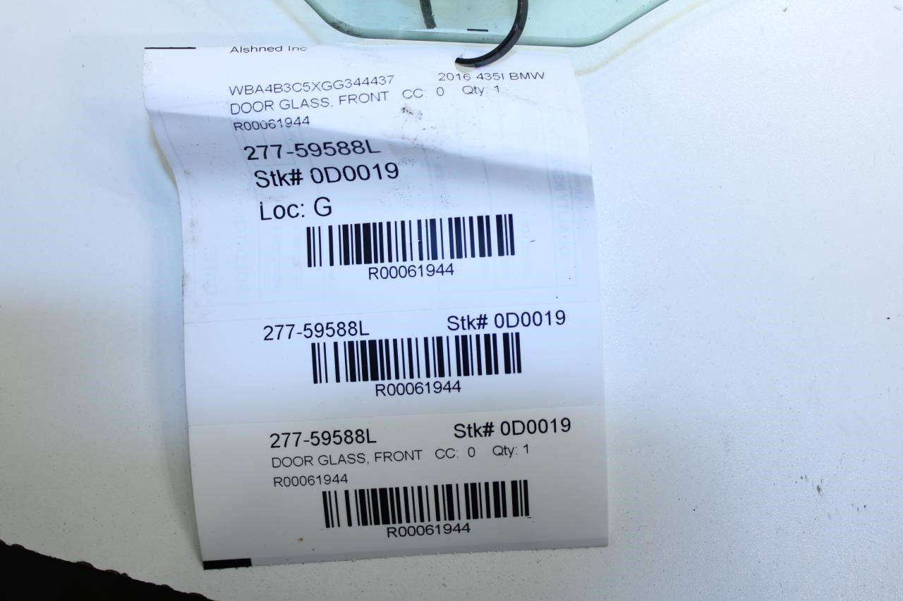 2015-16 BMW 435i Gran Coupe xDrive Front Left Door Window Glass 51-33-7-309-733 - Alshned Auto Parts