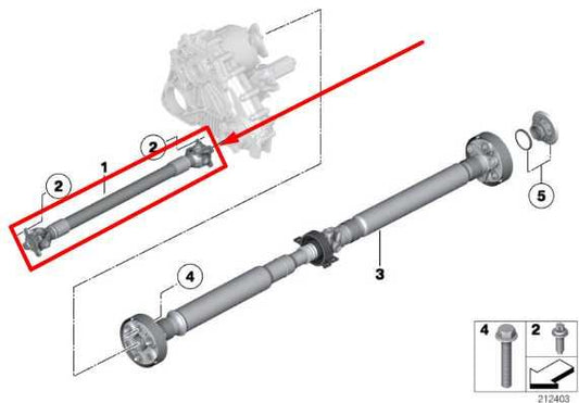 2010-2015 BMW 750Li xDrive 4.4L AWD Front Drive Shaft 26209425906 OEM - Alshned Auto Parts