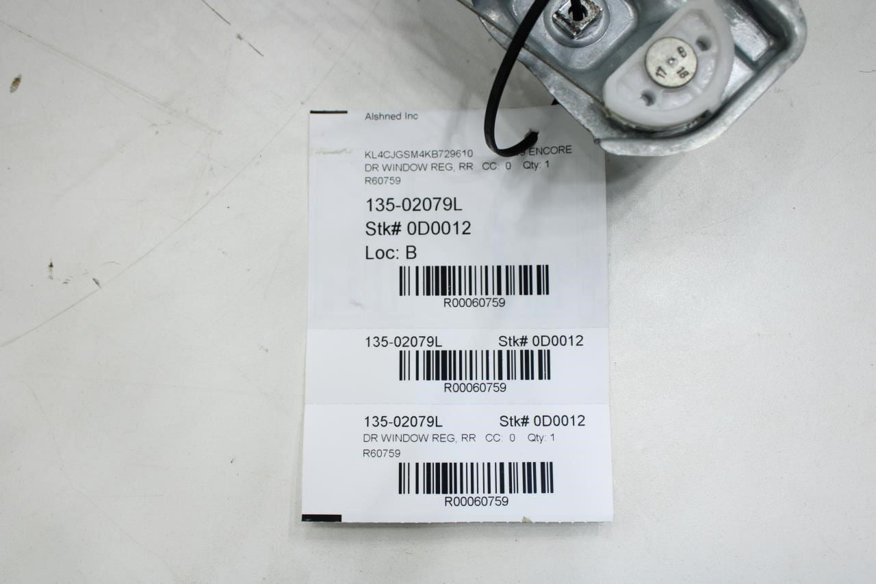 2013-2022 Buick Encore Rear LH Side Door Window Regulator w/ Motor 95389085 OEM - Alshned Auto Parts