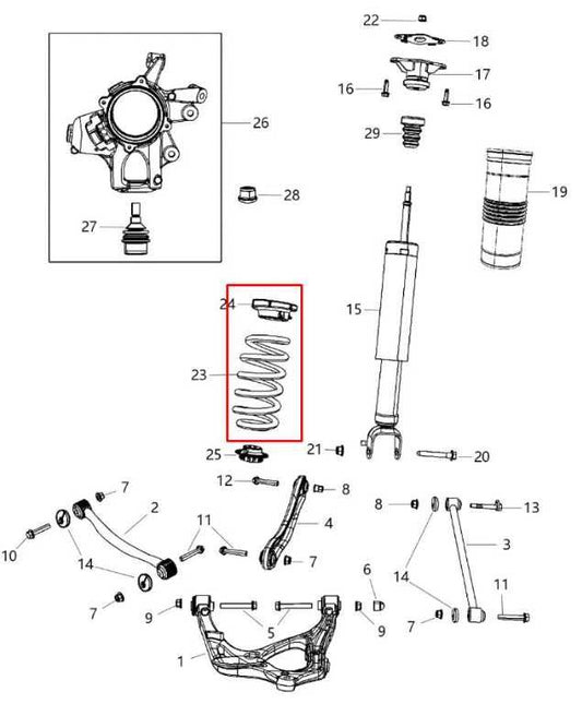 2011-22 Dodge Durango SXT Rear Right Passenger and Left Driver Side Coil Spring1