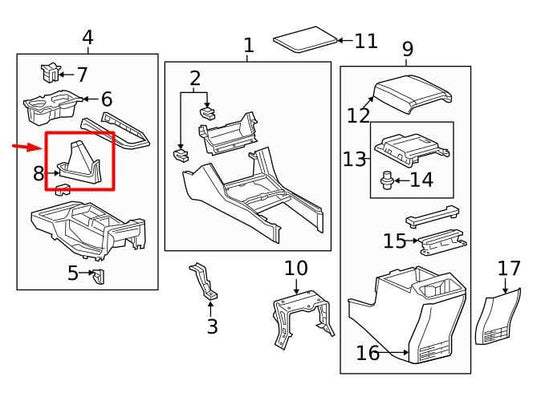 2015-23 Toyota Tacoma Auto Transmission Shifter Indicator w/ Boot 58809-04010-C0 - Alshned Auto Parts