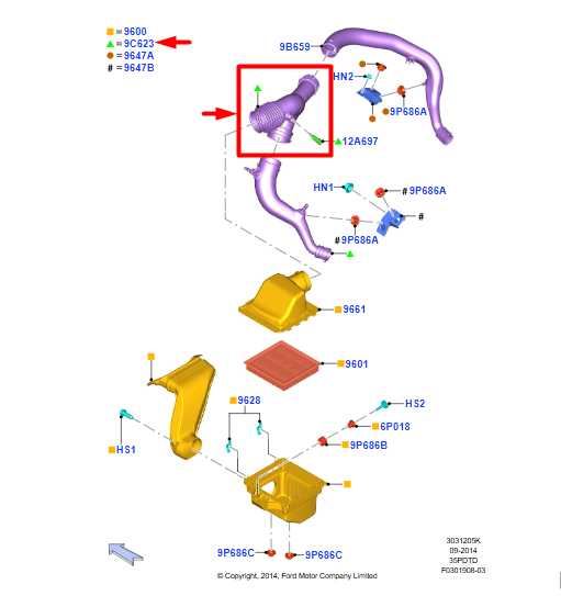 2015-16 Ford F150 Platinum 3.5L Turbo Engine Air Intake Inlet Tube FL34-9B642-CB - Alshned Auto Parts