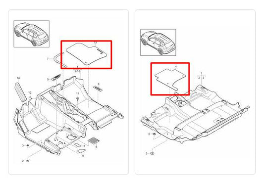 2014 Porsche Cayenne Platinum Front and Rear RH and LH All Weather Floor Mat Set - Alshned Auto Parts