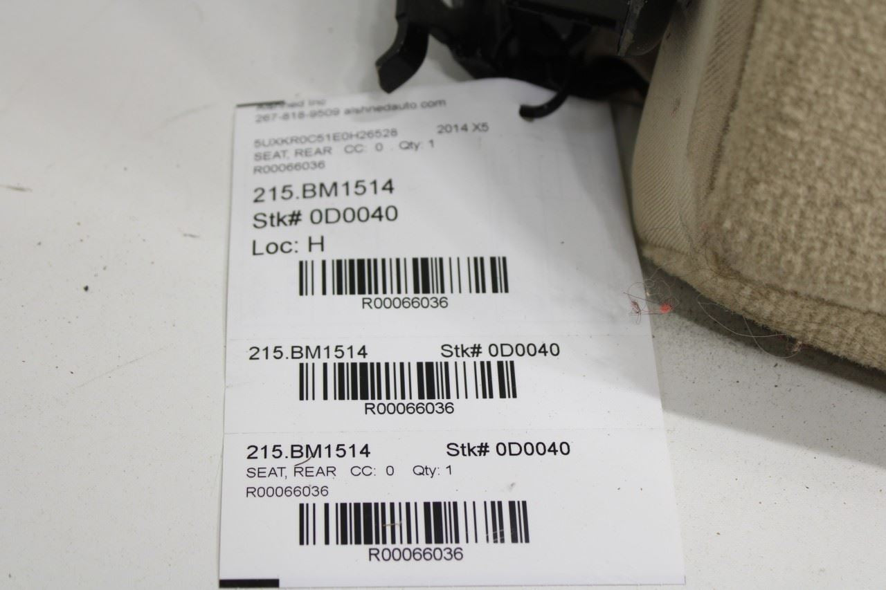 14-18 BMW X5 xDrive35i Rear Left 2nd Row Seat Backrest Upper Cushion w/ Armrest - Alshned Auto Parts