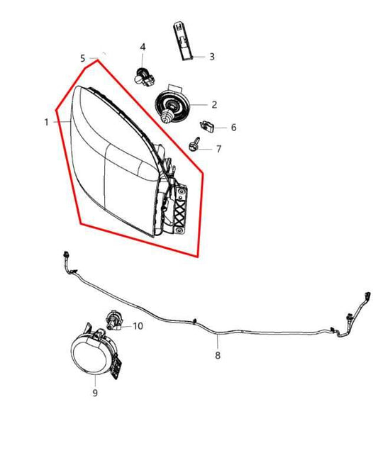 12-18 Ram 2500 Tradesman Crew Cab 6.4L 2WD Front Driver Left Side Headlight Lamp - Alshned Auto Parts