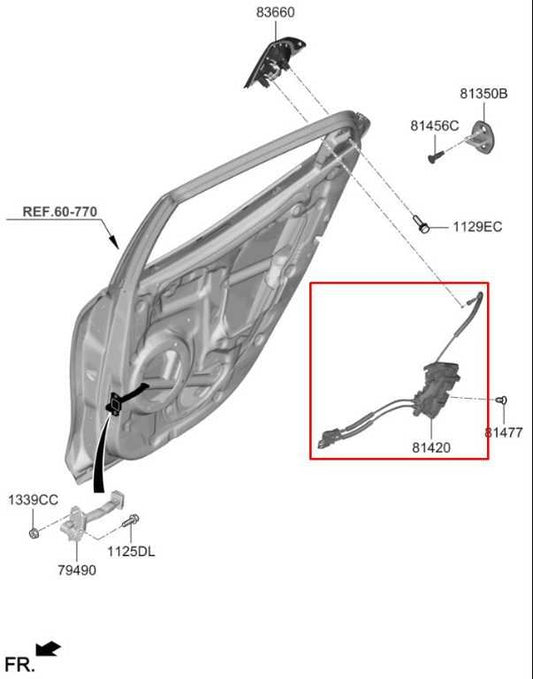 2019-2021 Hyundai Veloster Rear Right Passenger Side Door Lock Latch Actuator - Alshned Auto Parts