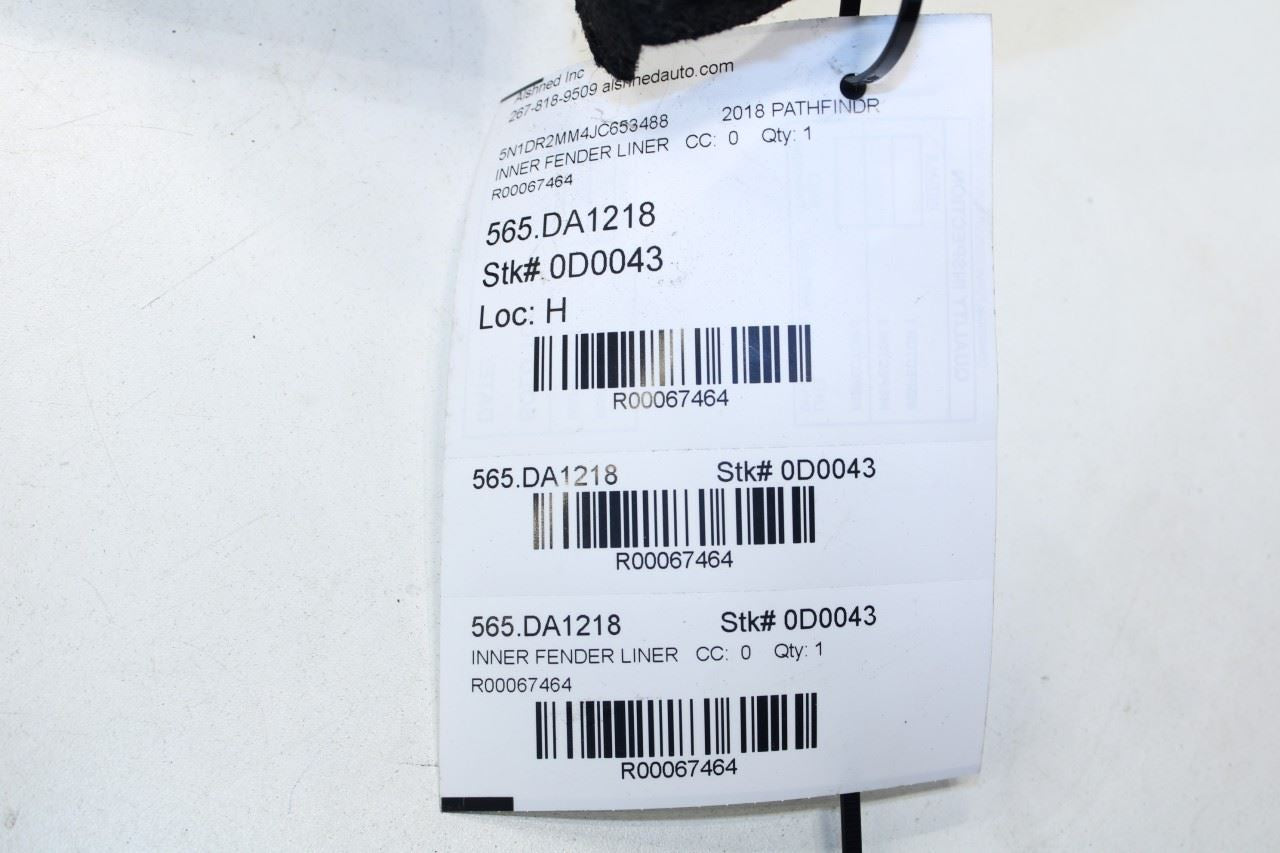 13-19 Nissan Pathfinder SV Rear Left Wheelhouse Liner Splash Shield 76749-9PF0A - Alshned Auto Parts