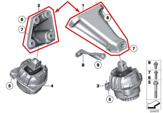 2010-15 BMW 750Li xDrive Left and Right Engine Support Mount Bracket 22116777621 - Alshned Auto Parts