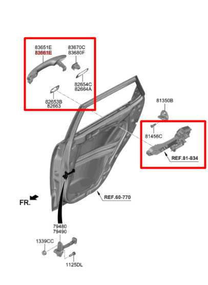 20-25 Kia Soul LX 2.0L FWD Rear Right Side Door Exterior Handle 83661-K0010 OEM - Alshned Auto Parts