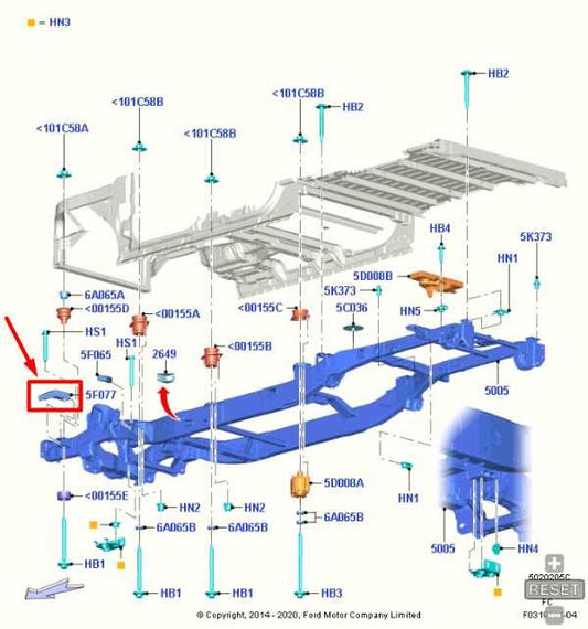 2015-2020 Ford F150 XL Super Cab Front Right Body Frame Rail Bracket Protector - Alshned Auto Parts