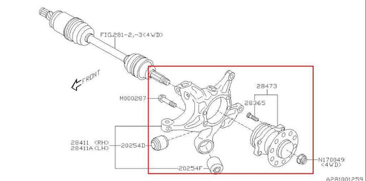 2014-2016 Subaru Impreza Sport Premium Rear Left Driver Side Spindle Knuckle Hub - Alshned Auto Parts