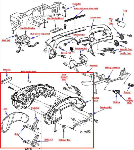 1997-04 Chevrolet Corvette RWD Speed Gauge Instrument Cluster 98K Mileage *ReaD* - Alshned Auto Parts
