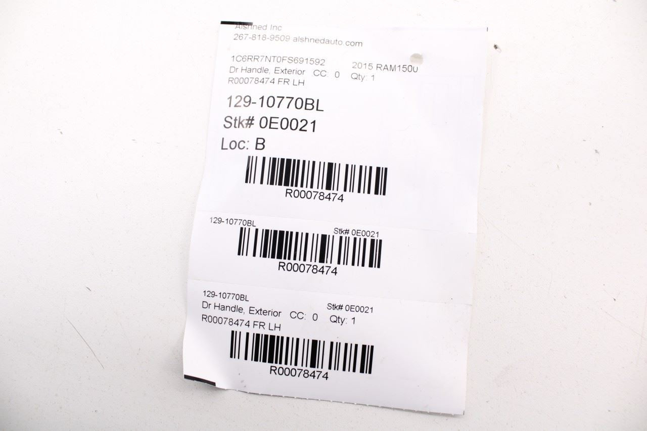 13-20 Ram 1500 Laramie Crew Cab 5.7L Front Driver Left Side Door Exterior Handle - Alshned Auto Parts