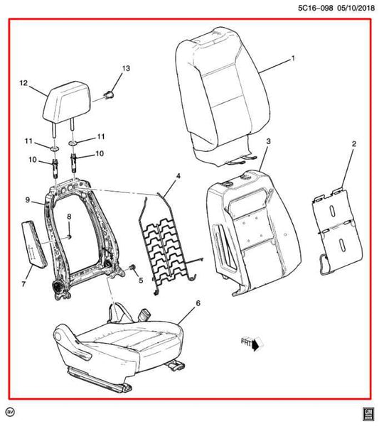 22-24 Chevrolet Silverado LT-L 2.7L 4WD Front Passenger Right Side Seat Complete - Alshned Auto Parts