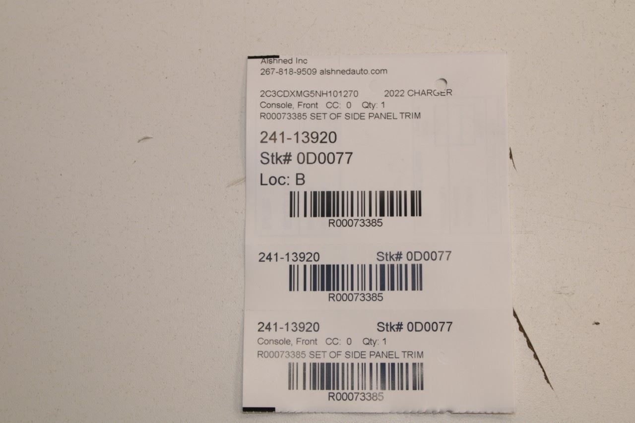 11-2023 Dodge Charger GT AWD Right and Left Side Center Console Trim Cover Panel - Alshned Auto Parts