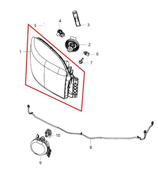 12-18 Ram 2500 Tradesman Crew Cab 6.4L Front Passenger Right Side Headlight Lamp - Alshned Auto Parts
