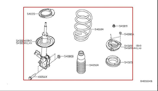 15-19 Nissan Sentra SV 1.8L FWD Front Right Passenger Side Shock Strut Absorber - Alshned Auto Parts