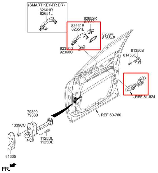 2015-2020 Kia Sorento EX 3.3L AWD Front Driver Left Side Door Exterior Handle - Alshned Auto Parts