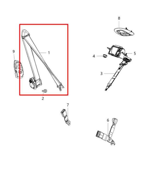 17-20 Chrysler Pacifica Limited 3.6L Rear Right Side 3rd Row Seat Belt Retractor - Alshned Auto Parts