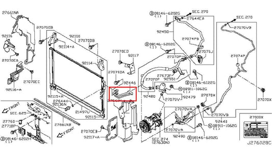 2014-24 Infiniti Q50 Premium 3.0L RWD AC Conditioning Hose Pipe 92446-4GB0A OEM - Alshned Auto Parts