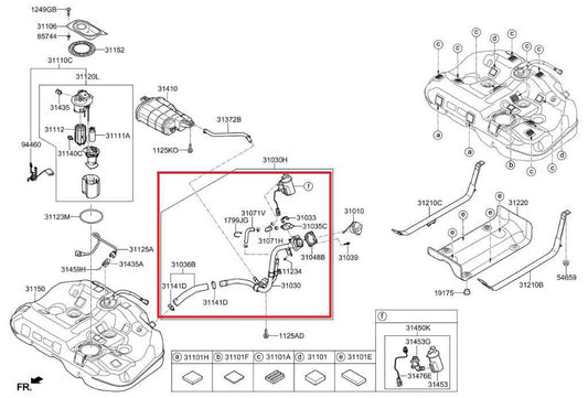 2016-2020 KIA Optima EX 2.4L Fuel Filler Neck Hose Tube Pipe 31040D5500 OEM - Alshned Auto Parts