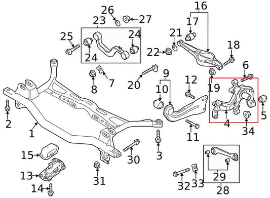 2012-2022 Volkswagen Passat SE Rear Left Side Spindle Knuckle Hub 5C0-505-435-B - Alshned Auto Parts