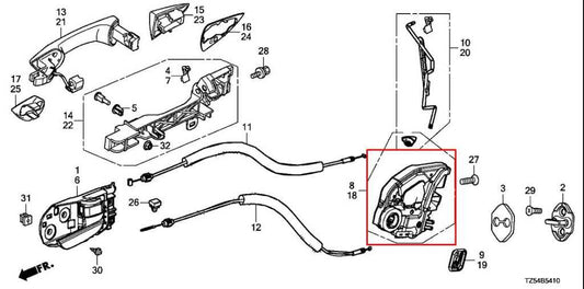 2013-2020 Acura MDX w/Technology Pkg Rear Right Side Door Lock Latch Actuator - Alshned Auto Parts