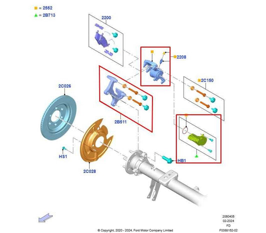 2021-2026 Ford F150 XLT Supercrew Rear Right Passenger Side Disc Brake Caliper - Alshned Auto Parts