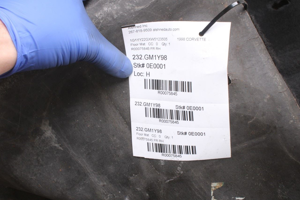 1997-2003 Chevrolet Corvette 5.7L Front Passenger Right Side Floor Carpet Liner - Alshned Auto Parts