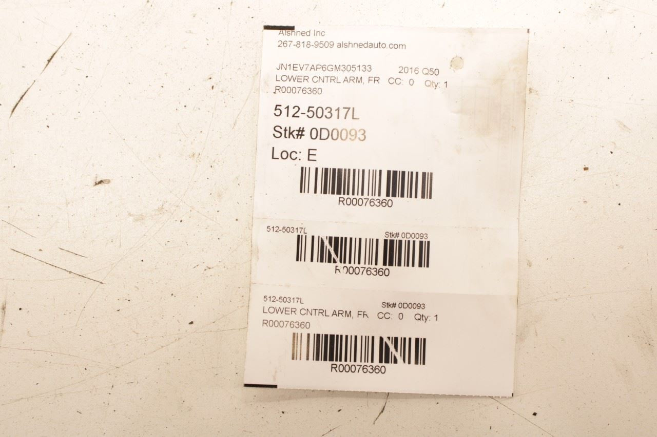 14-24 Infiniti Q50 Premium RWD Front Suspension Driver Left Side Control Arm Set15