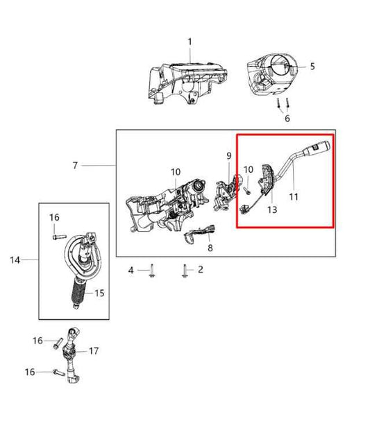 2011-18 Ram 2500 Tradesman Steering Column Auto Transmission Gear Shifter Lever - Alshned Auto Parts