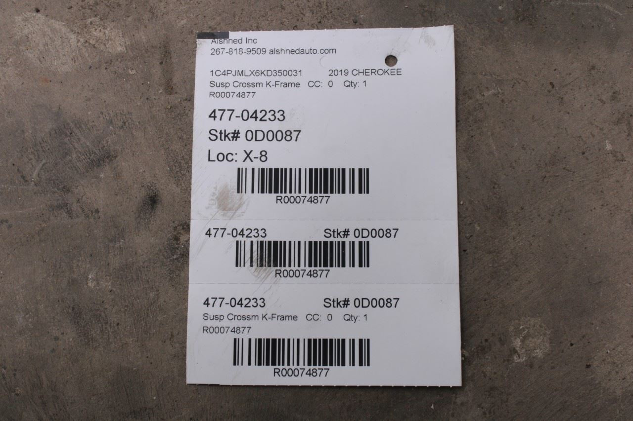 2014-2023 Jeep Cherokee Latitude 4x4 Rear Crossmember Subframe 4877381AG OEM - Alshned Auto Parts