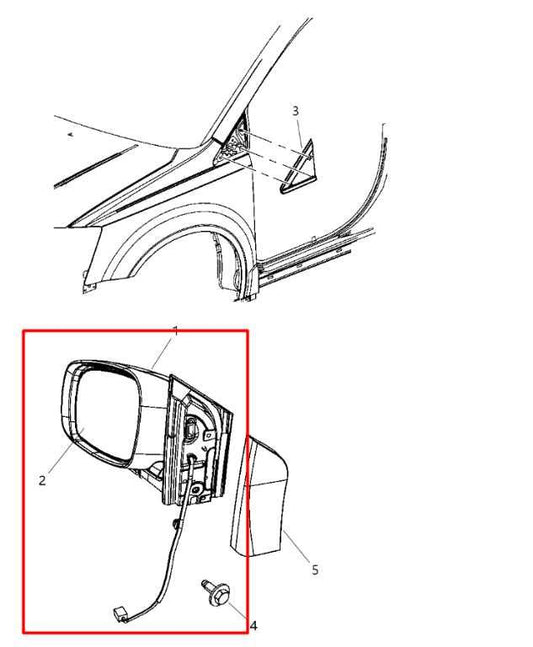08-20 Dodge Grand Caravan SXT 3.6L Driver Left Side Rear View Mirror 1AB731SCAF - Alshned Auto Parts