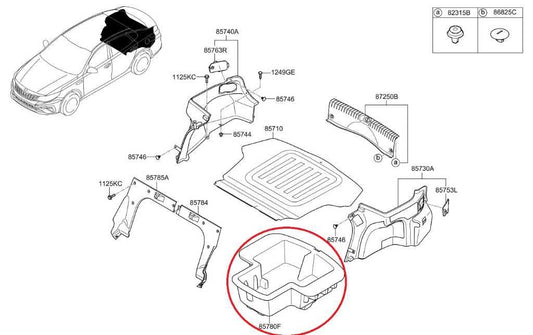 2016-2020 Kia Optima LX Rear Trunk Center Storage Tray 85780-D5000 OEM - Alshned Auto Parts