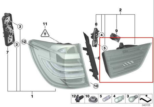 2011-17 BMW X3 xDrive28i Rear Right Side Tail Light Lamp 63217217310 OEM *ReaD* - Alshned Auto Parts