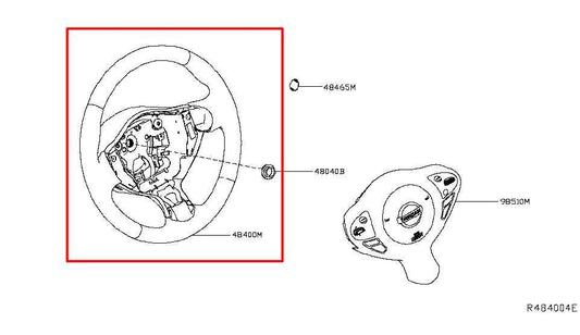 15-19 Nissan Sentra SL 1.8L FWD Steering Wheel w/ Leather Cover 48430-4FY0A OEM - Alshned Auto Parts