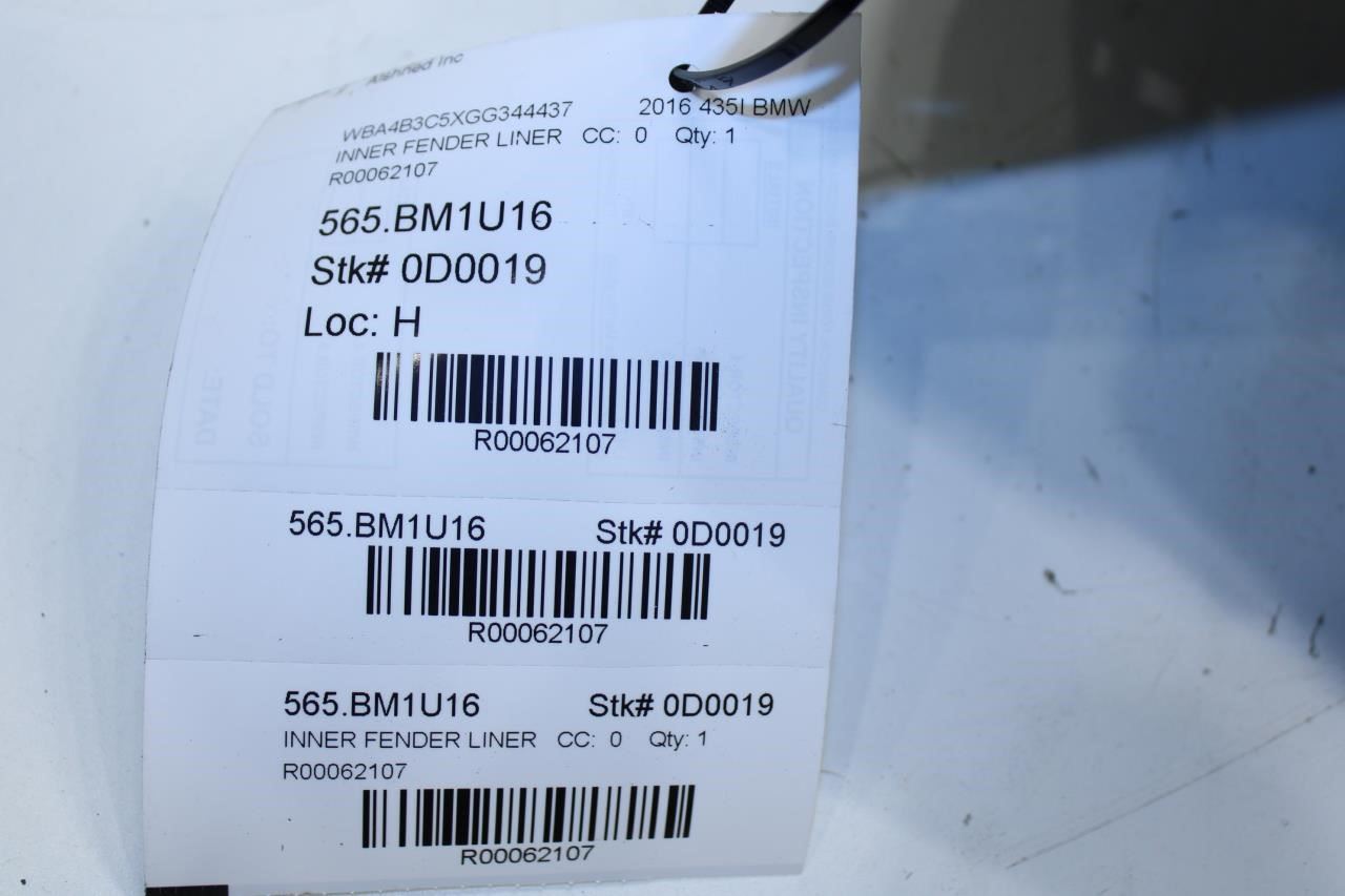 2015-16 BMW 435i Gran Coupe xDrive FR LH Fender Liner Splash Shield 51717407331 - Alshned Auto Parts