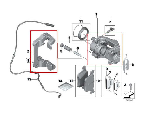 13-16 BMW 328I xDrive SULEV Front Right and Left Brake Disc Caliper 34116857688 - Alshned Auto Parts