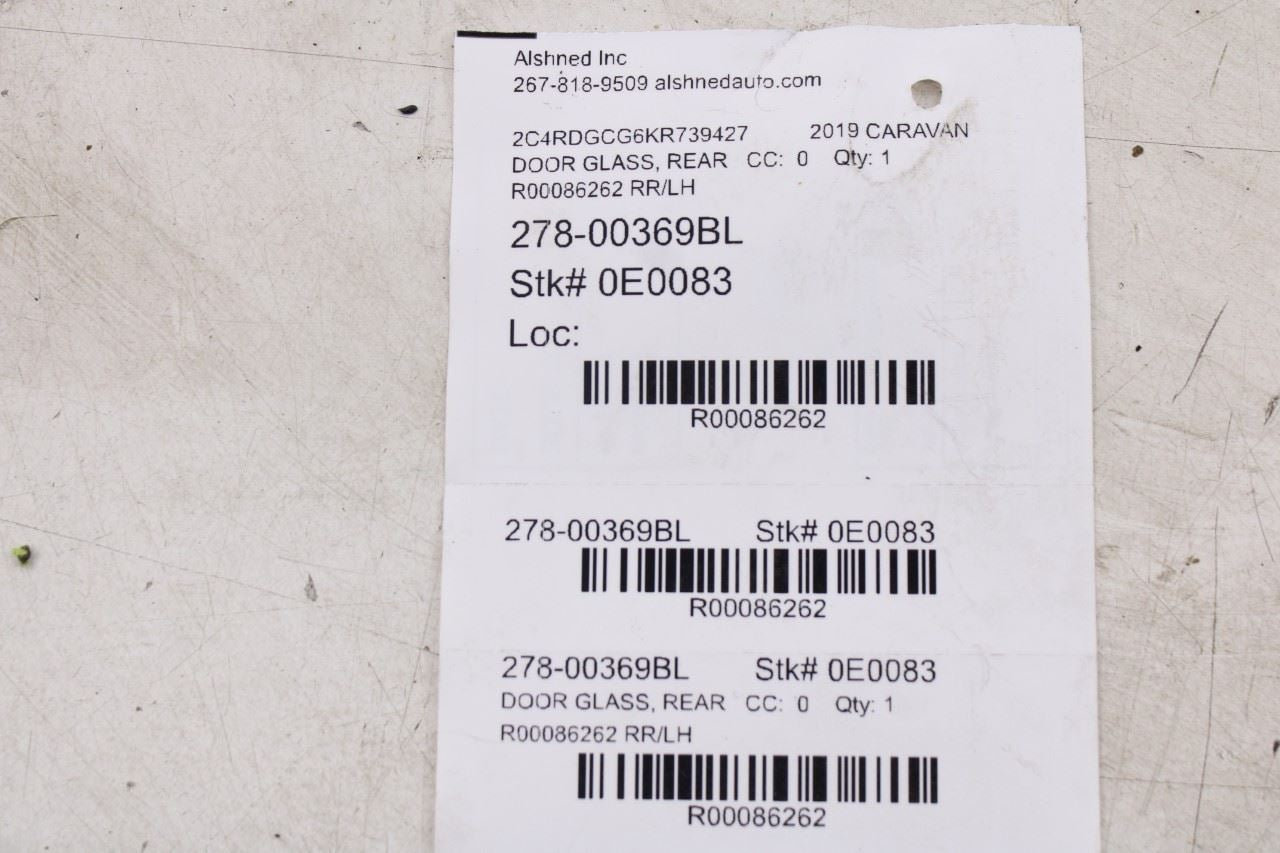2008-2020 Dodge Grand Caravan SXT Rear Left Door Window Movable Glass 5020651AB12