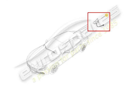 2017-2021 Maserati Ghibli Rear Roof Exterior Shark Fin Antenna 670076131 OEM - Alshned Auto Parts