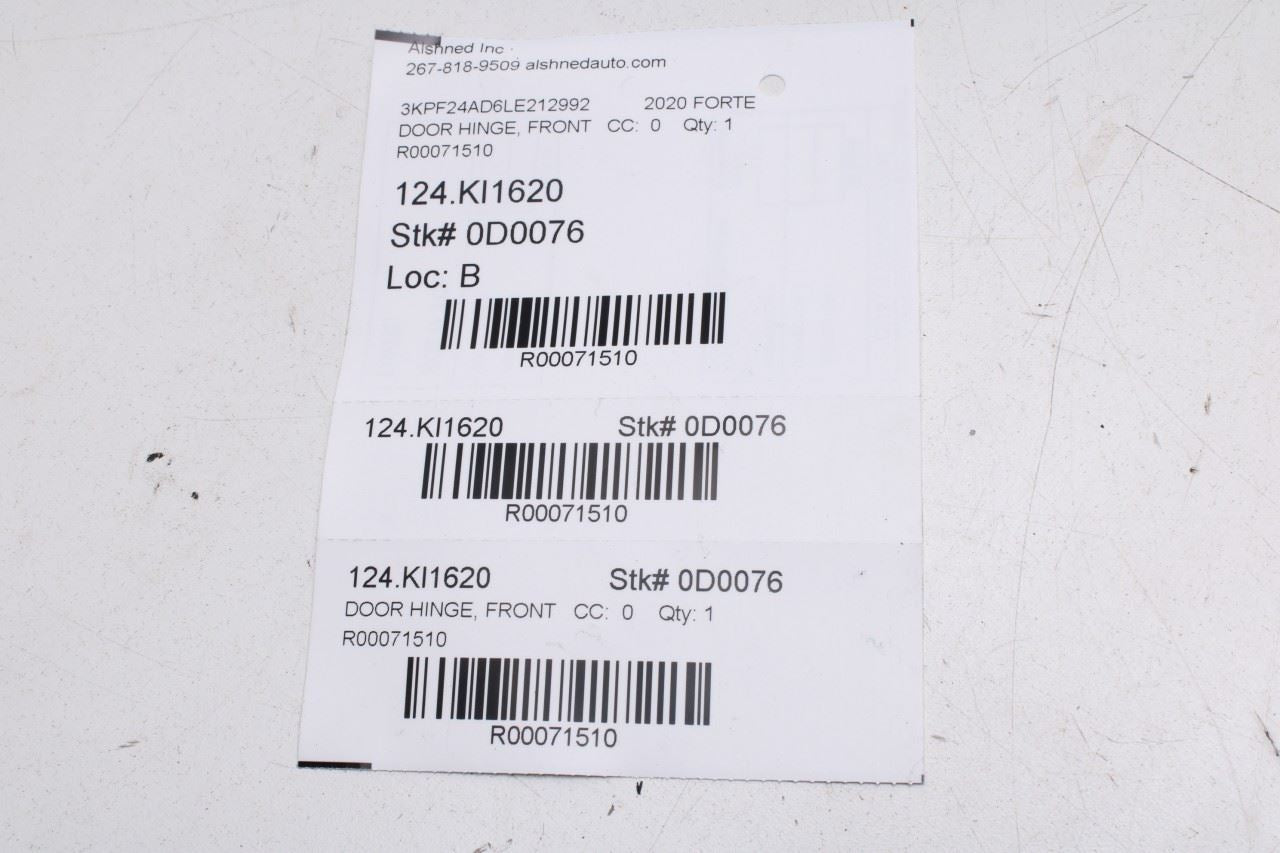 2019-24 KIA Forte LXS FR RH Door Hinge Upper and Lower Pair w/ Bolts 79320-2V000 - Alshned Auto Parts