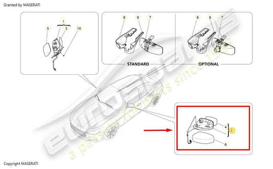 2014-2016 Maserati Ghibli Left Driver Side Rear View Mirror 670048065 OEM *ReaD* - Alshned Auto Parts