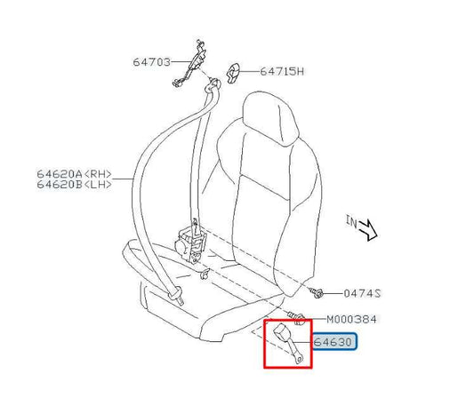 2015-2021 Subaru WRX Premium 2.0L AWD Front Driver Left Side Seat Belt Buckle - Alshned Auto Parts